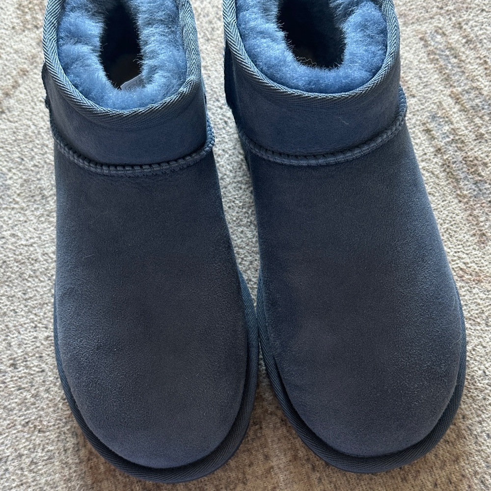 UGG Navy Plush Ankle Boots - Picture 5 of 6